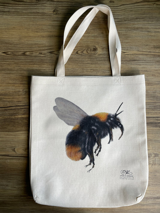 Premium Linen Bee Reusable Tote Bag